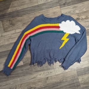 Wildfox cropped rainbow sweater